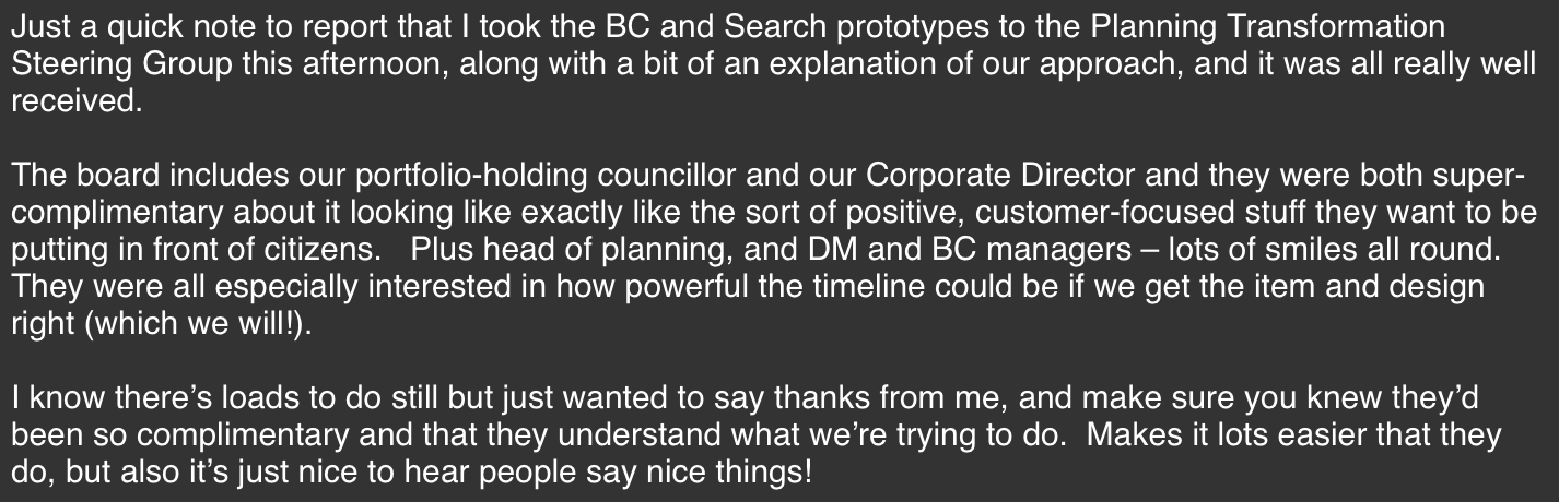 Some feedback from Dorset