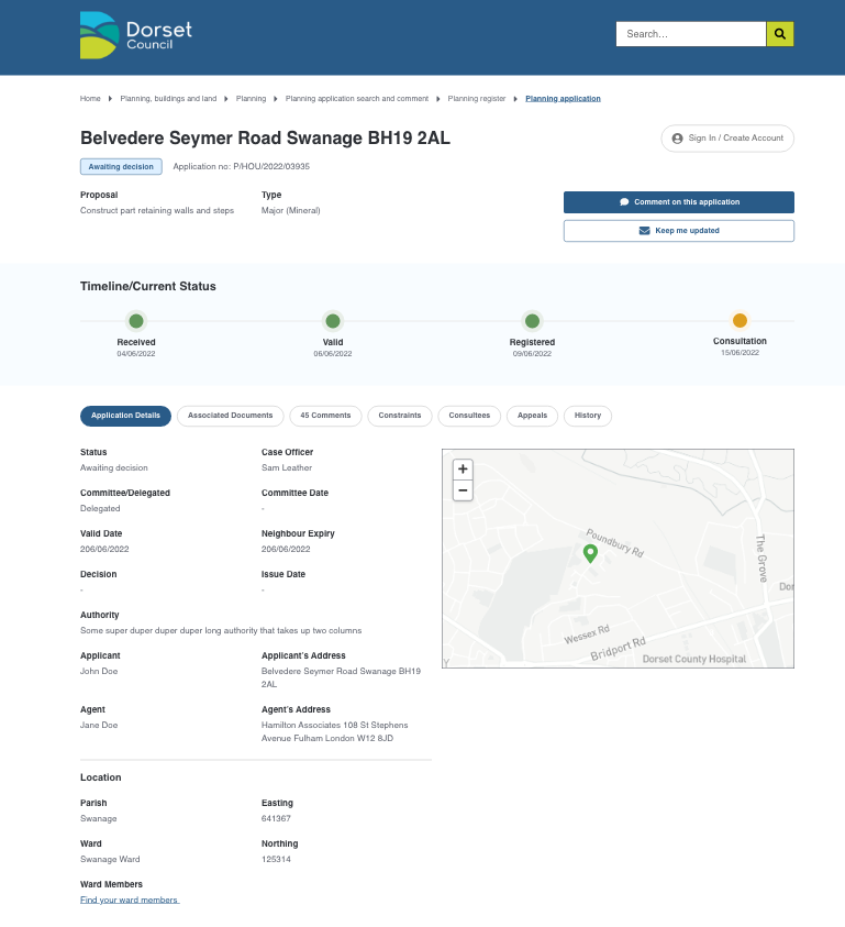 High-fidelity design for the application page