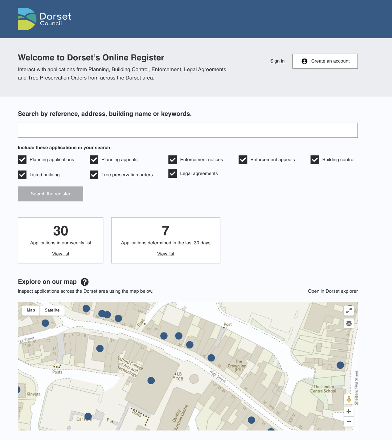 _A recent design of the search page