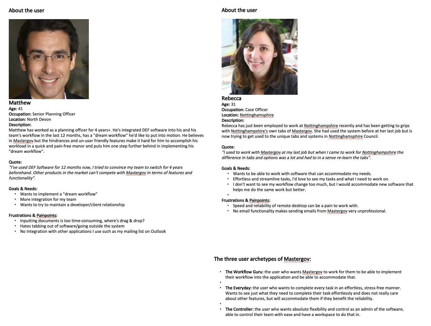User personas