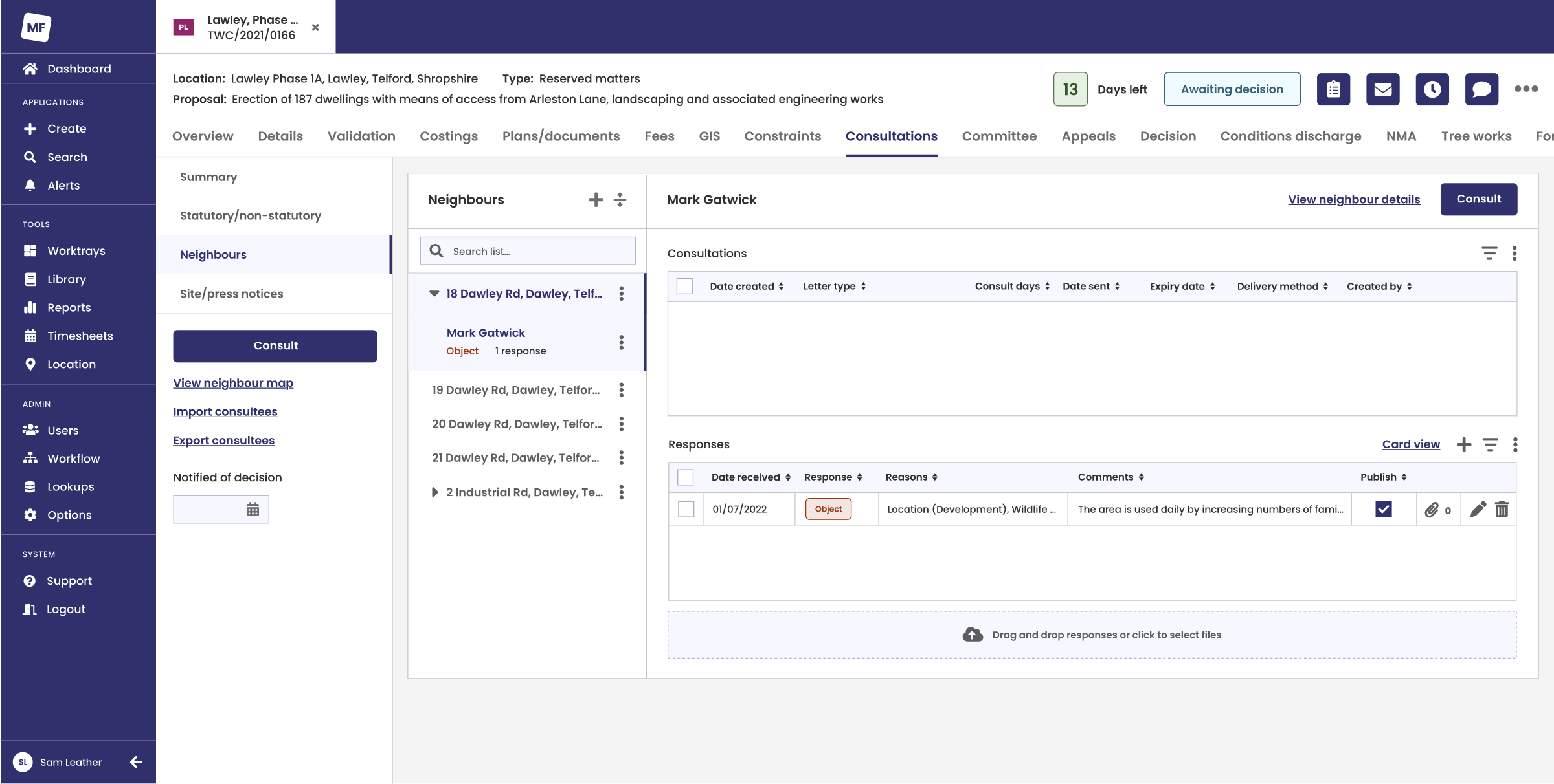 High-fidelity design example of the consultations sprint